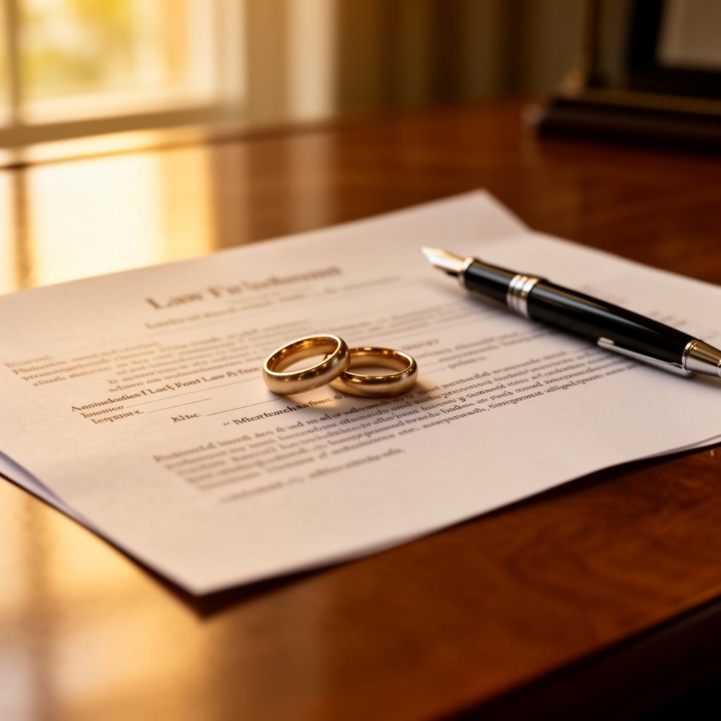 Wedding rings on a legal document